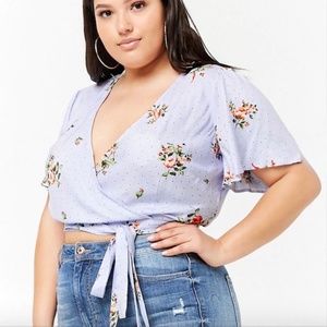 Forever 21 Plus size (3X) floral wrap top